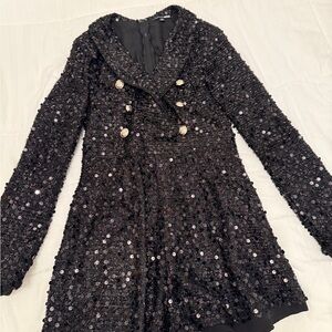 Fashion Nova Black Sequin Romper